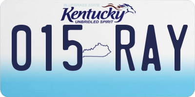 KY license plate 015RAY