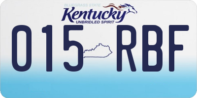 KY license plate 015RBF