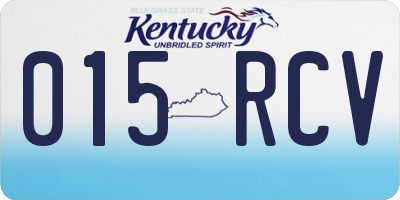KY license plate 015RCV