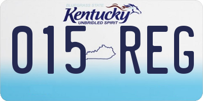 KY license plate 015REG