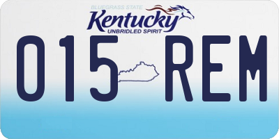 KY license plate 015REM