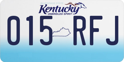 KY license plate 015RFJ
