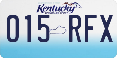 KY license plate 015RFX