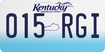 KY license plate 015RGI