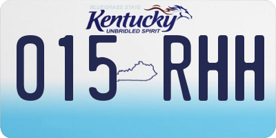 KY license plate 015RHH