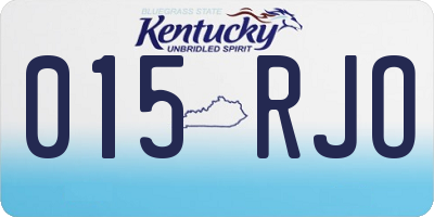 KY license plate 015RJO