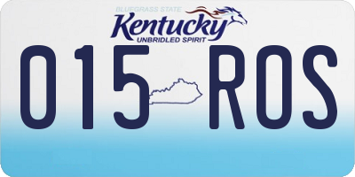 KY license plate 015ROS