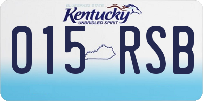 KY license plate 015RSB