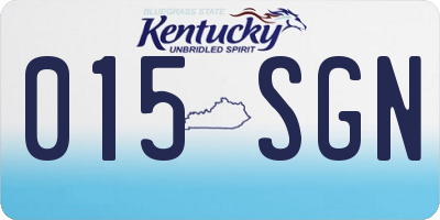KY license plate 015SGN