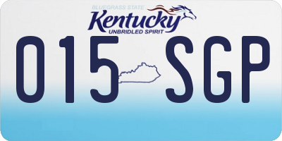 KY license plate 015SGP