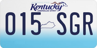 KY license plate 015SGR
