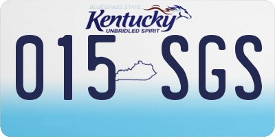 KY license plate 015SGS