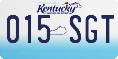 KY license plate 015SGT