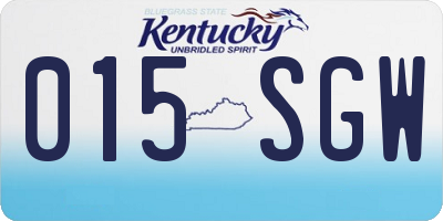 KY license plate 015SGW