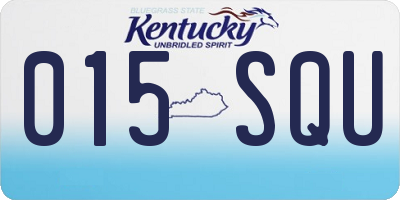 KY license plate 015SQU