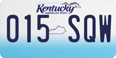 KY license plate 015SQW