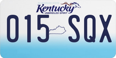KY license plate 015SQX