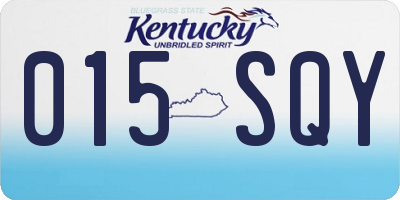 KY license plate 015SQY
