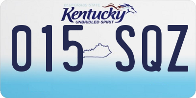 KY license plate 015SQZ