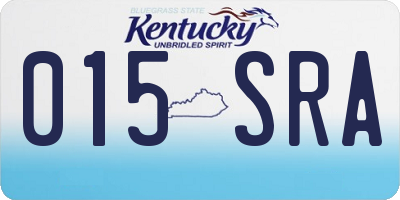 KY license plate 015SRA