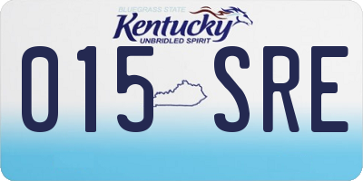 KY license plate 015SRE