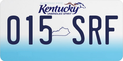 KY license plate 015SRF