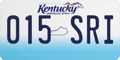 KY license plate 015SRI