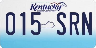 KY license plate 015SRN