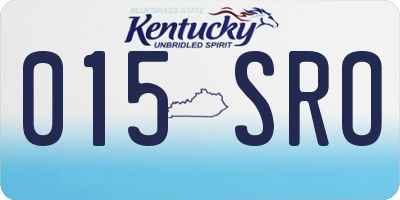 KY license plate 015SRO