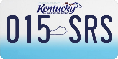 KY license plate 015SRS
