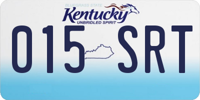 KY license plate 015SRT
