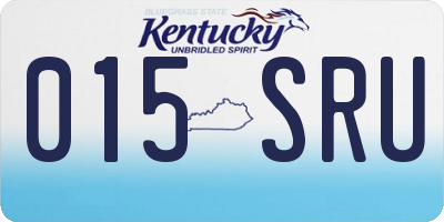 KY license plate 015SRU
