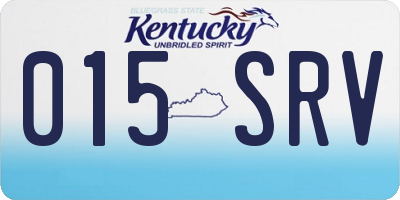 KY license plate 015SRV