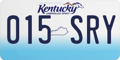 KY license plate 015SRY
