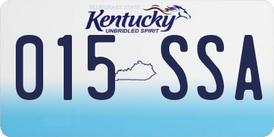 KY license plate 015SSA