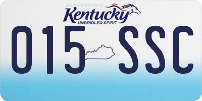 KY license plate 015SSC