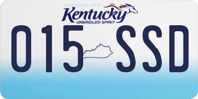 KY license plate 015SSD