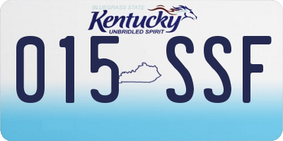 KY license plate 015SSF
