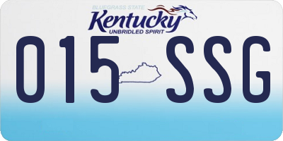 KY license plate 015SSG