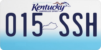 KY license plate 015SSH