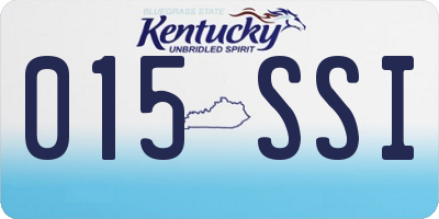 KY license plate 015SSI