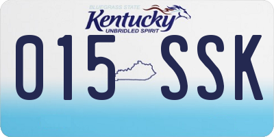 KY license plate 015SSK