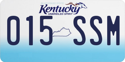 KY license plate 015SSM