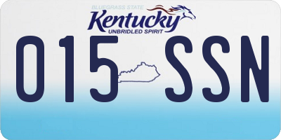 KY license plate 015SSN