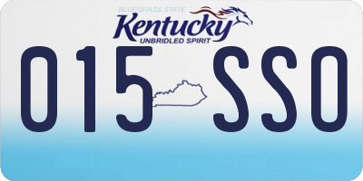 KY license plate 015SSO