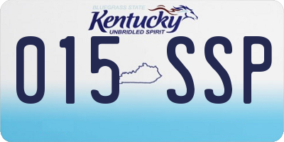 KY license plate 015SSP