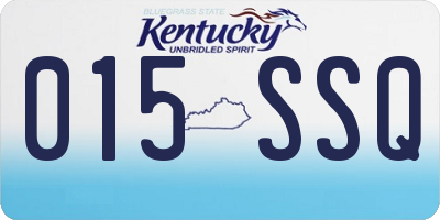 KY license plate 015SSQ