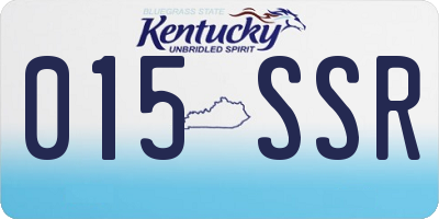 KY license plate 015SSR