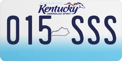 KY license plate 015SSS