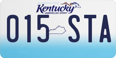 KY license plate 015STA